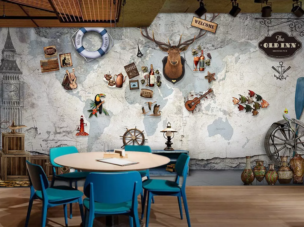 3D Deer Head Guitar 156 Wallpaper AJ Wallpaper 2