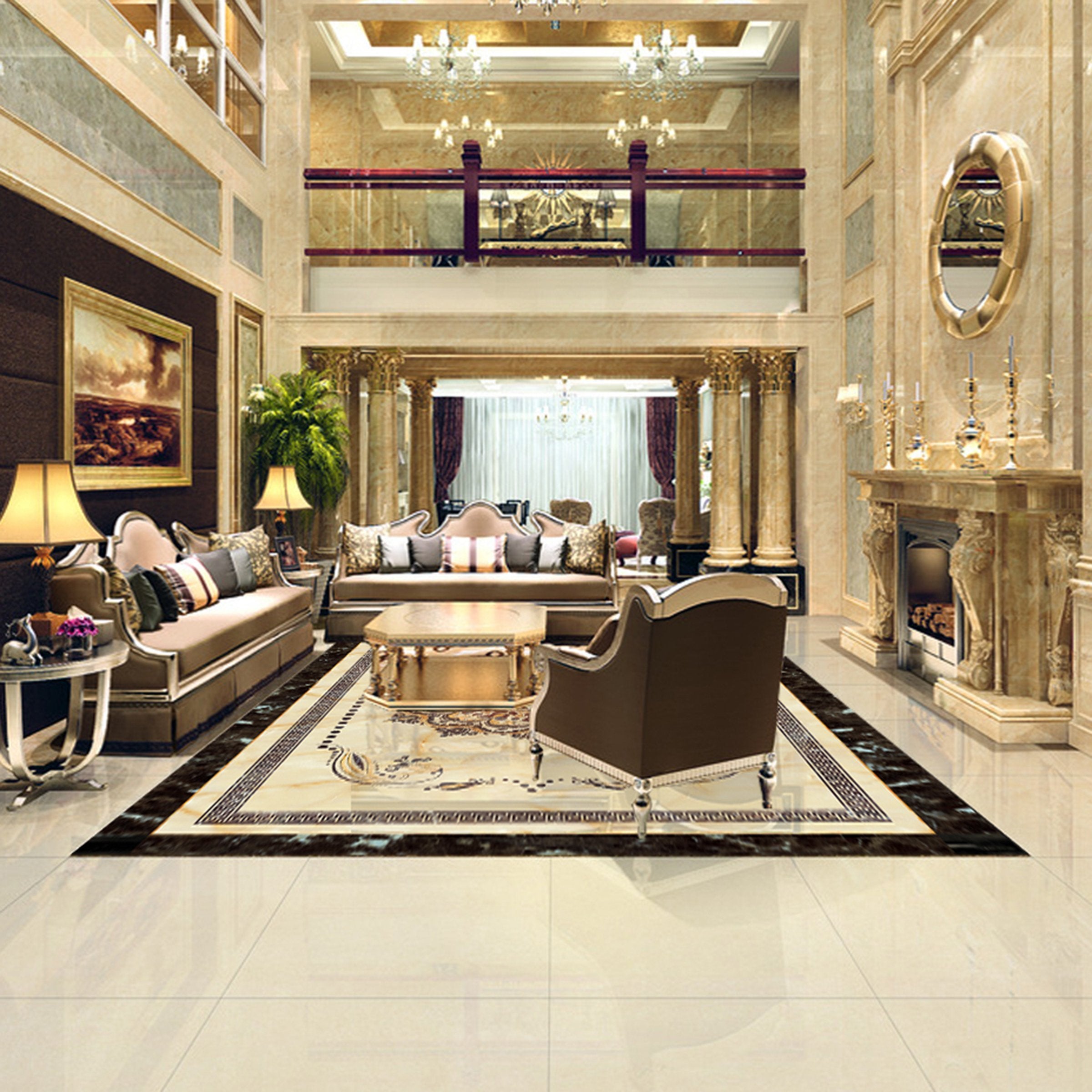 3D Black Marble Pattern WG345 Floor Mural Wallpaper AJ Wallpaper 2