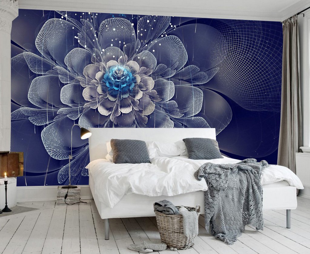 3D Black Flowers 576 Wall Murals Wallpaper AJ Wallpaper 2