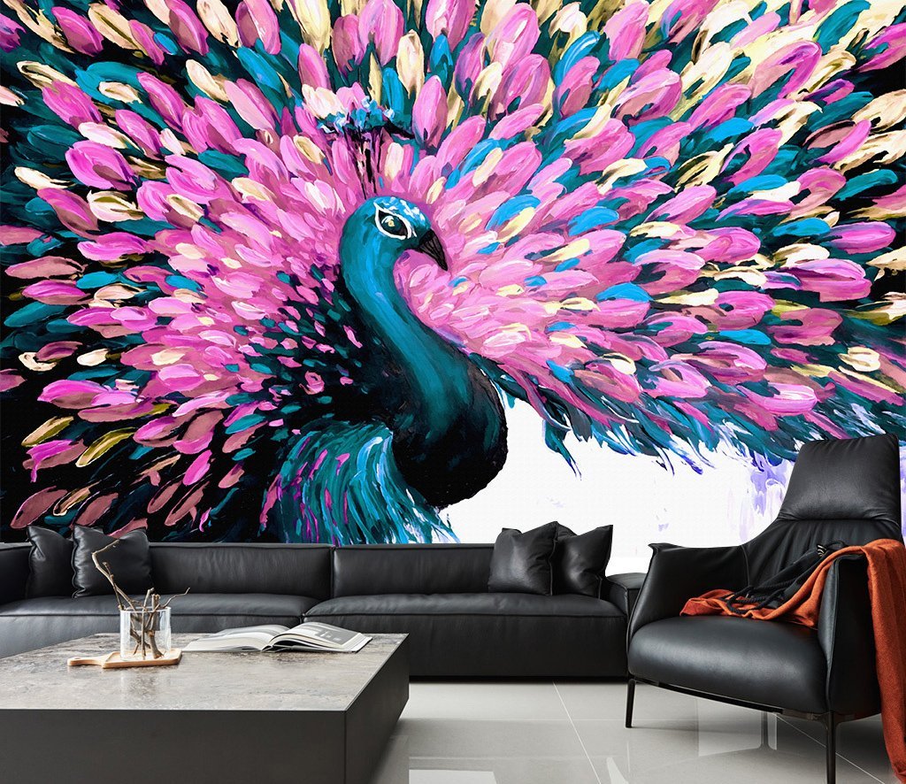 3D Flower Peacock 334 Wall Murals Wallpaper AJ Wallpaper 2