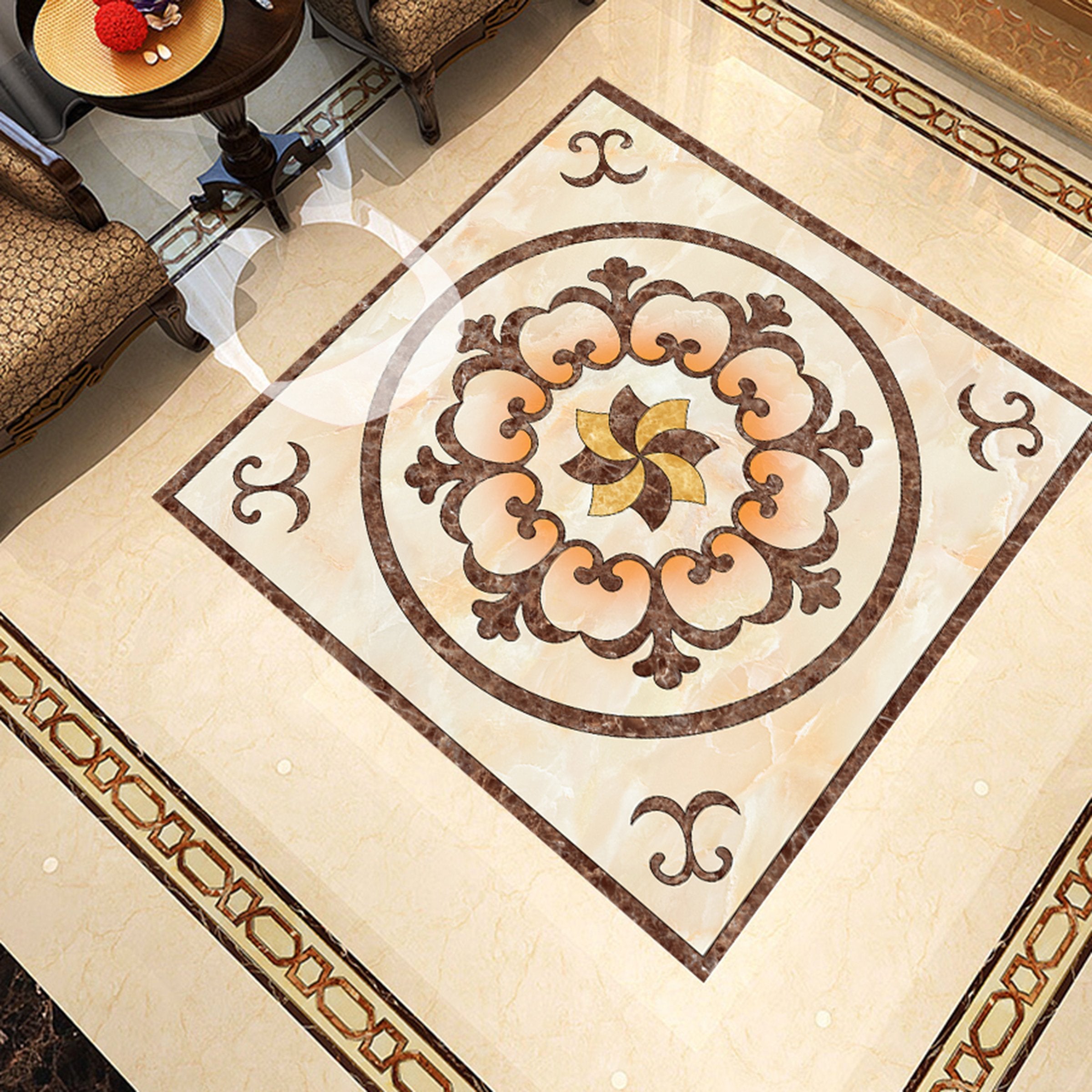 3D Marble Pattern WG695 Floor Mural Wallpaper AJ Wallpaper 2