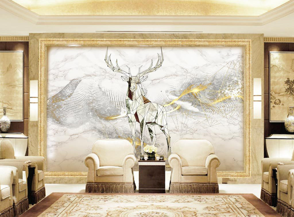 3D Line Deer WG098 Wall Murals