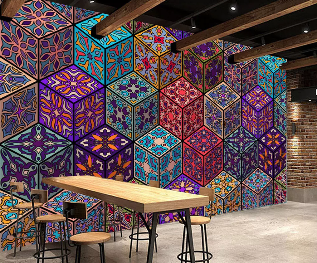 3D Stereoscopic Square Pattern 413 Wallpaper AJ Wallpaper 2