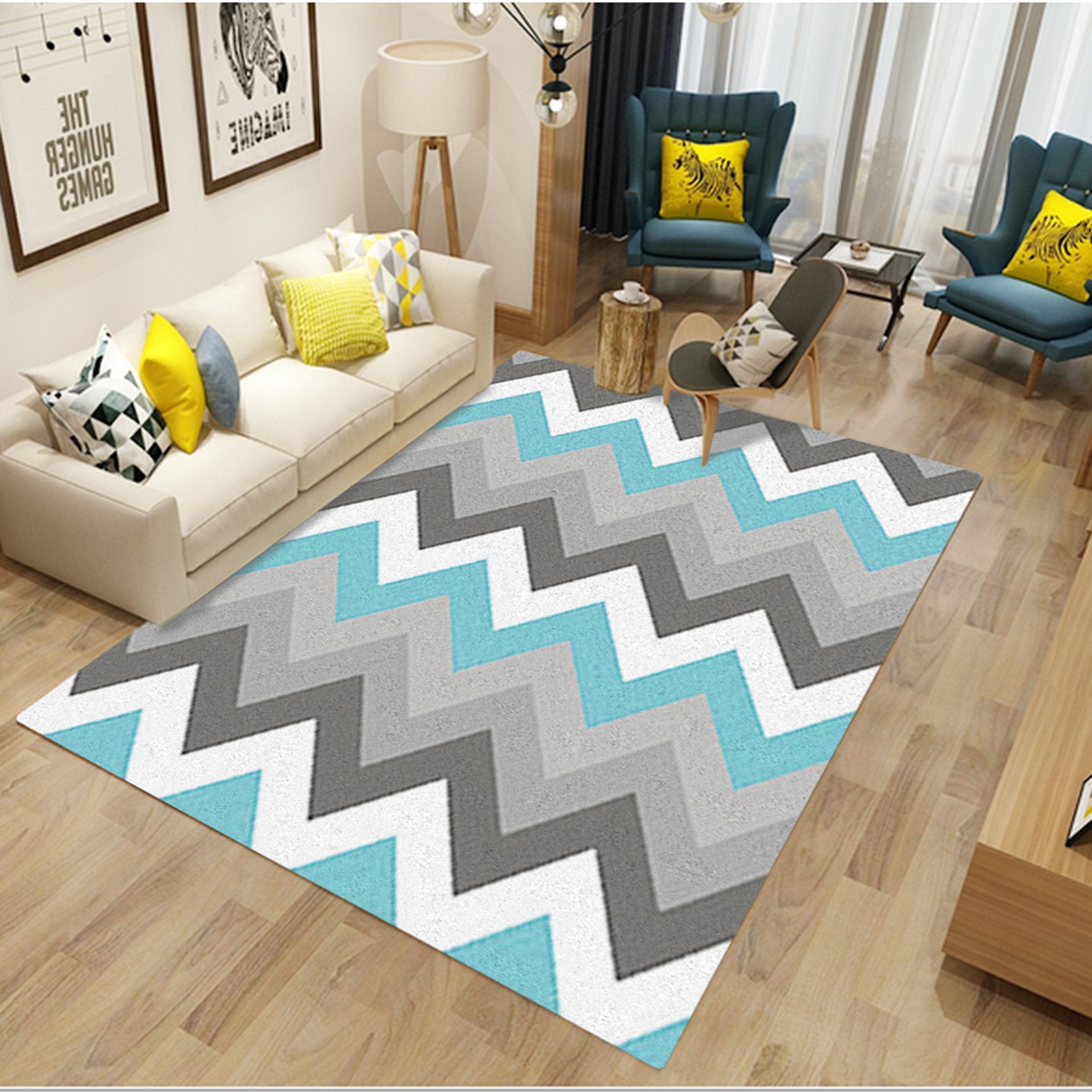 3D Color Stripe WG281 Non Slip Rug Mat Mat AJ Creativity Home