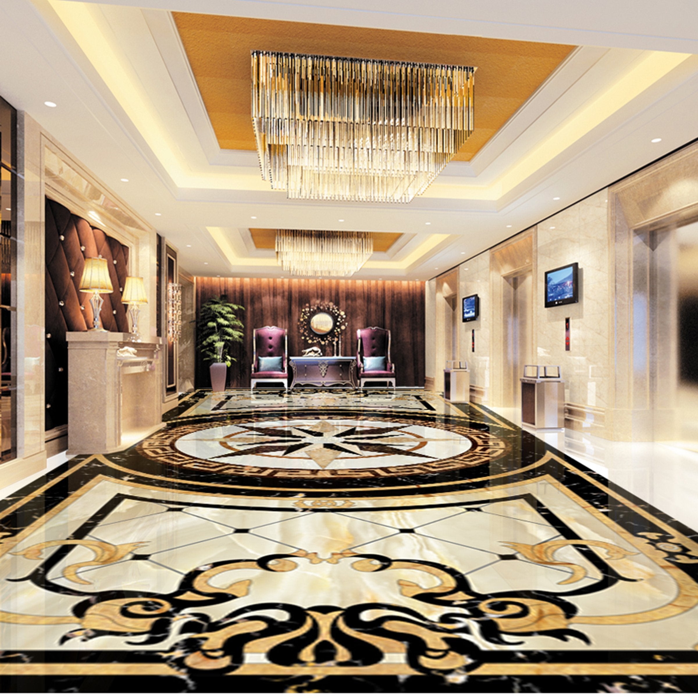 3D Marble Pattern WG696 Floor Mural Wallpaper AJ Wallpaper 2