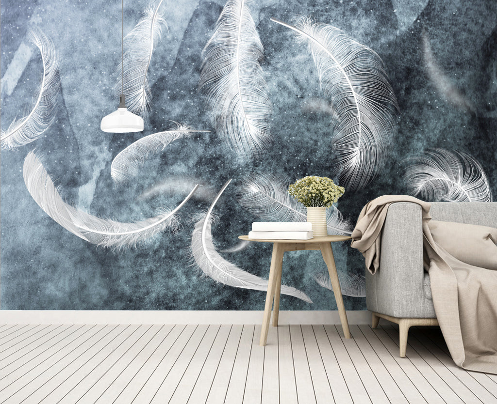 3D Swan Feather WG365 Wall Murals