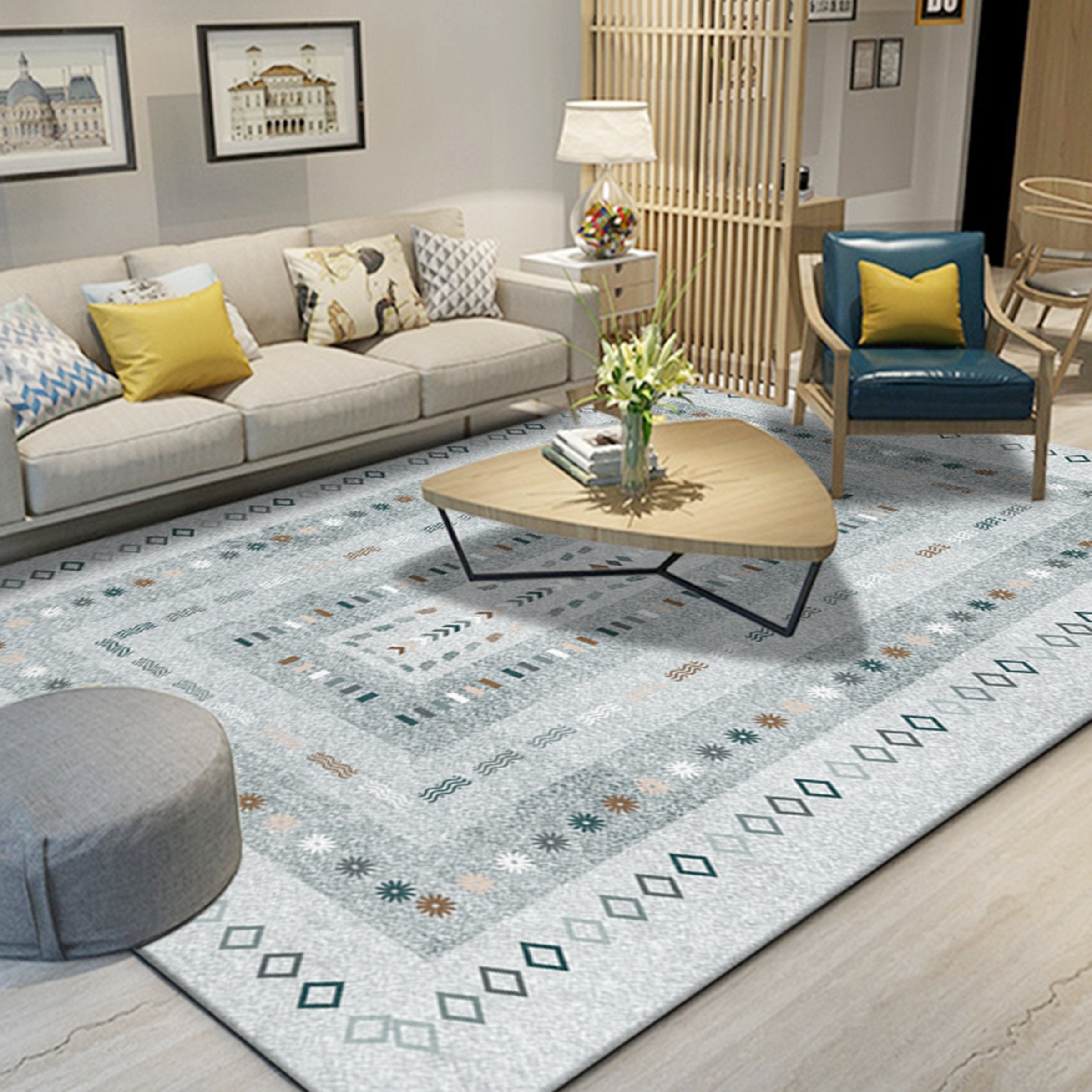 3D Color Geometry WG219 Non Slip Rug Mat Mat AJ Creativity Home