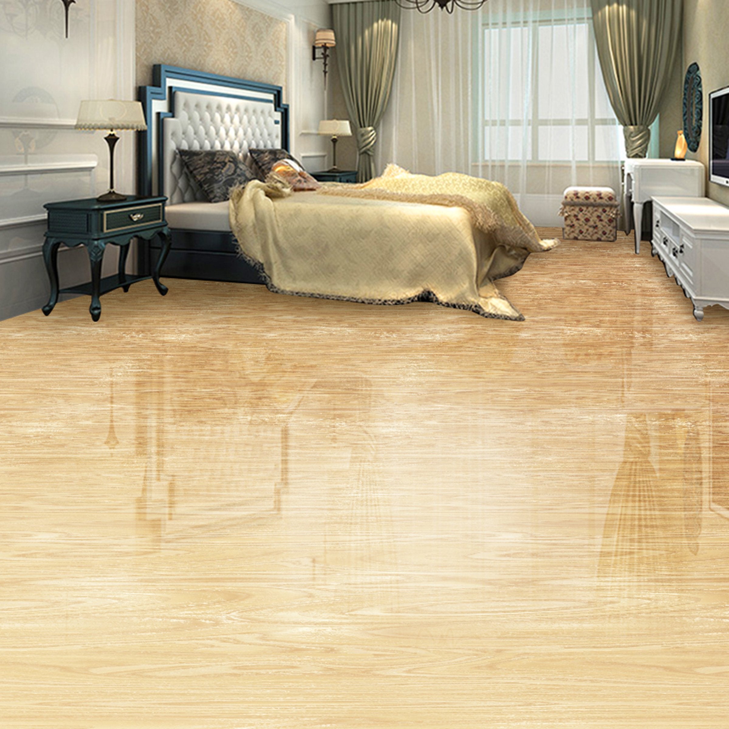 3D Yellow Stripe WG674 Floor Mural Wallpaper AJ Wallpaper 2