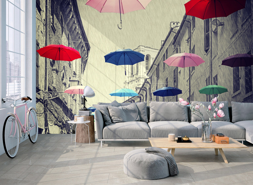 3D Colored Umbrella WG408 Wall Murals