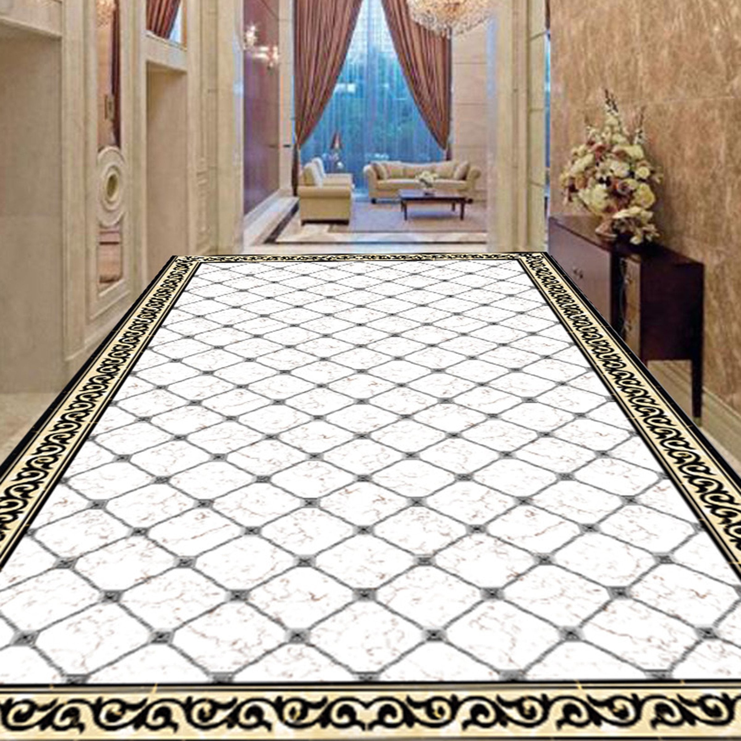 3D Black Marble Pattern WG364 Floor Mural Wallpaper AJ Wallpaper 2