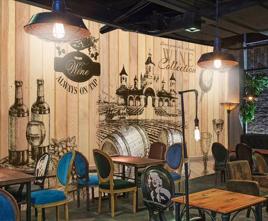 3D Graffiti Wine Glass Barrel 118 Wallpaper AJ Wallpaper 2