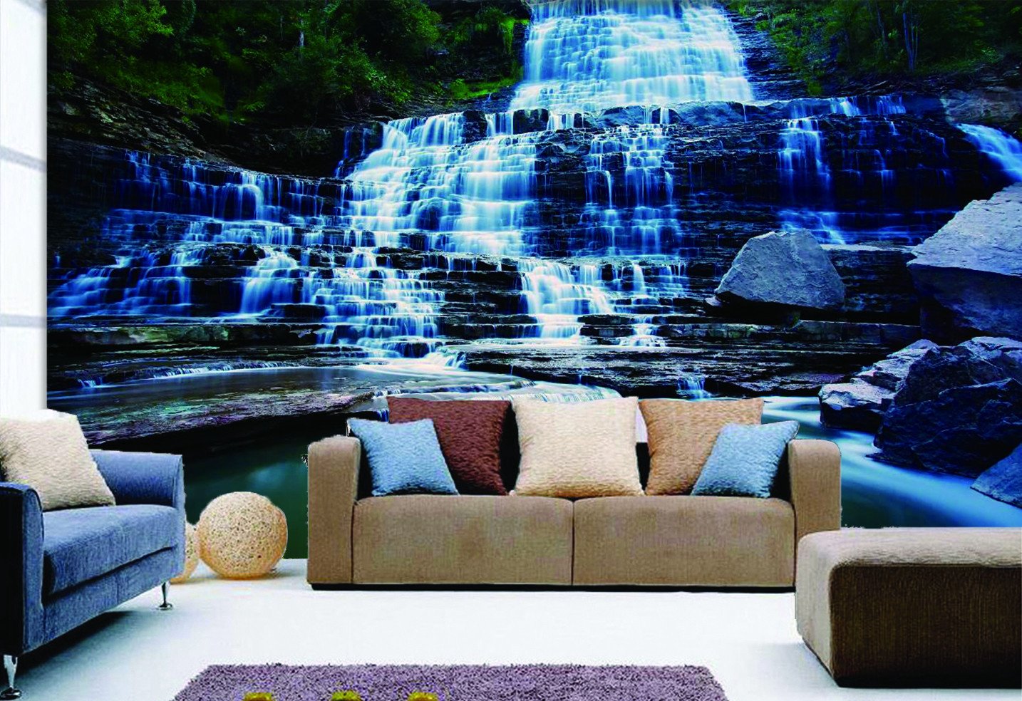 Waterfall And Green Lake 57 Wallpaper AJ Wallpaper 1