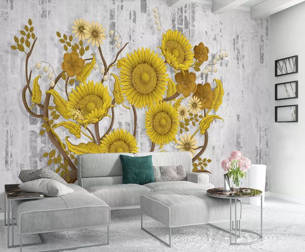 3D Yellow Sunflower 256 Wallpaper AJ Wallpaper 2