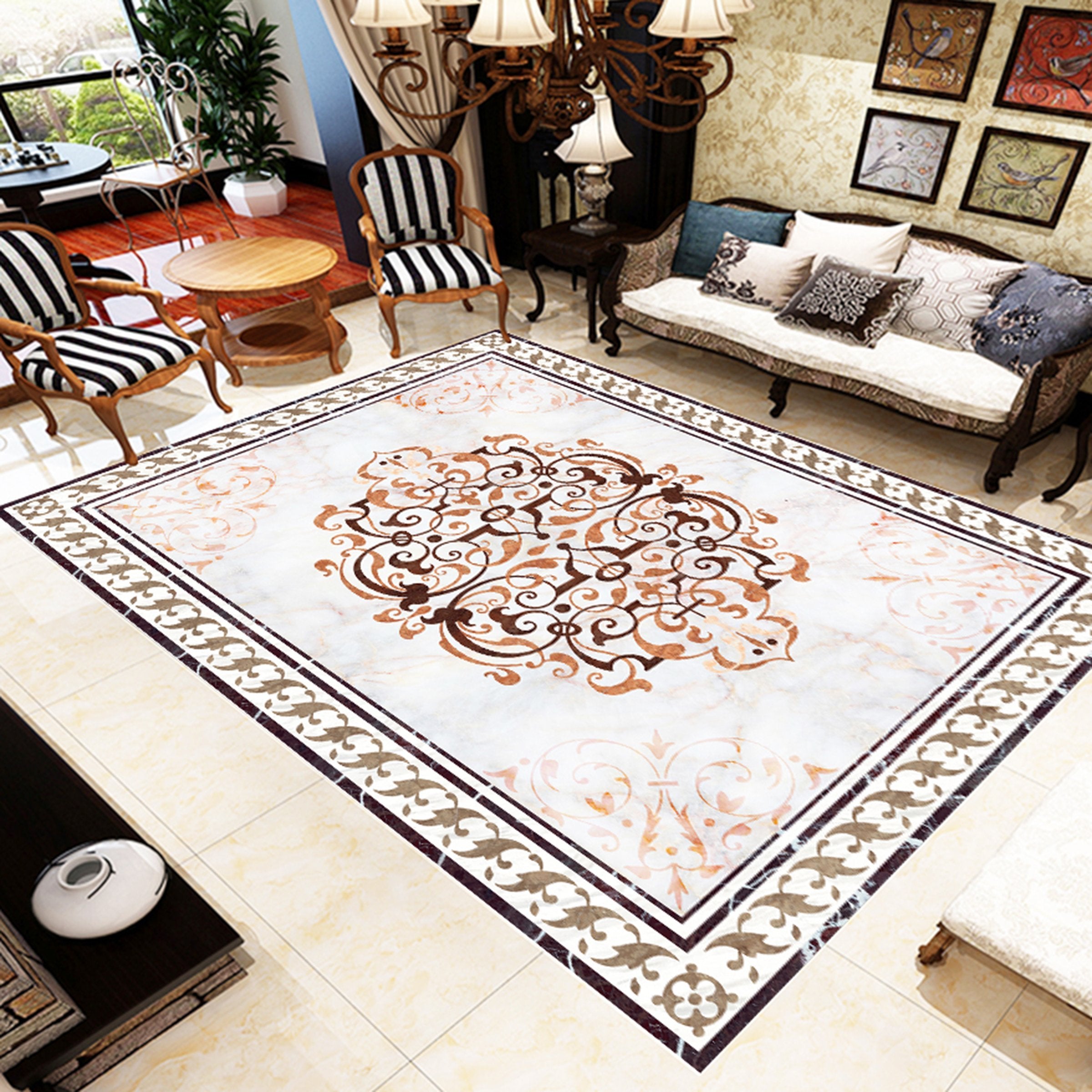 3D Rectangular Black Pattern WG653 Floor Mural Wallpaper AJ Wallpaper 2