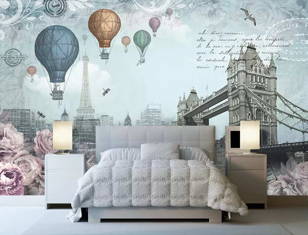 3D Hot Air Balloon Bridge 160 Wallpaper AJ Wallpaper 2