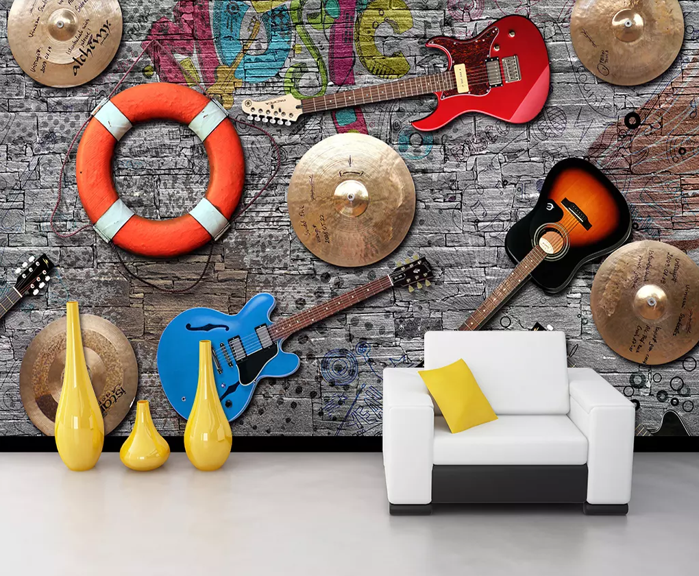 3D Swimming Ring Guitar 21 Wallpaper AJ Wallpaper 2