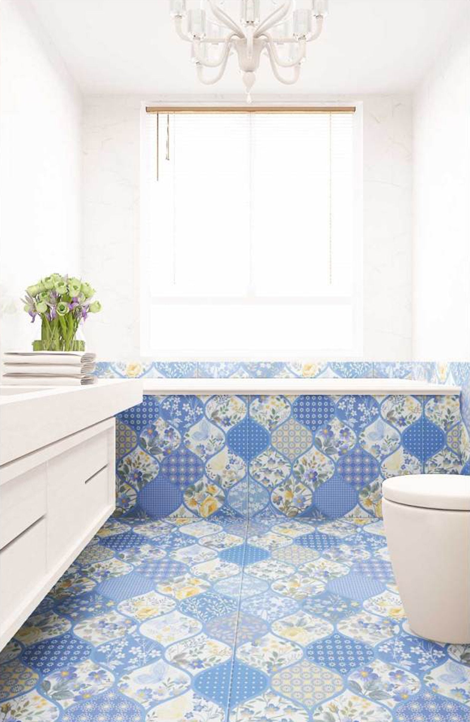 3D Blue Pattern WG053 Floor Mural Wallpaper AJ Wallpaper 2