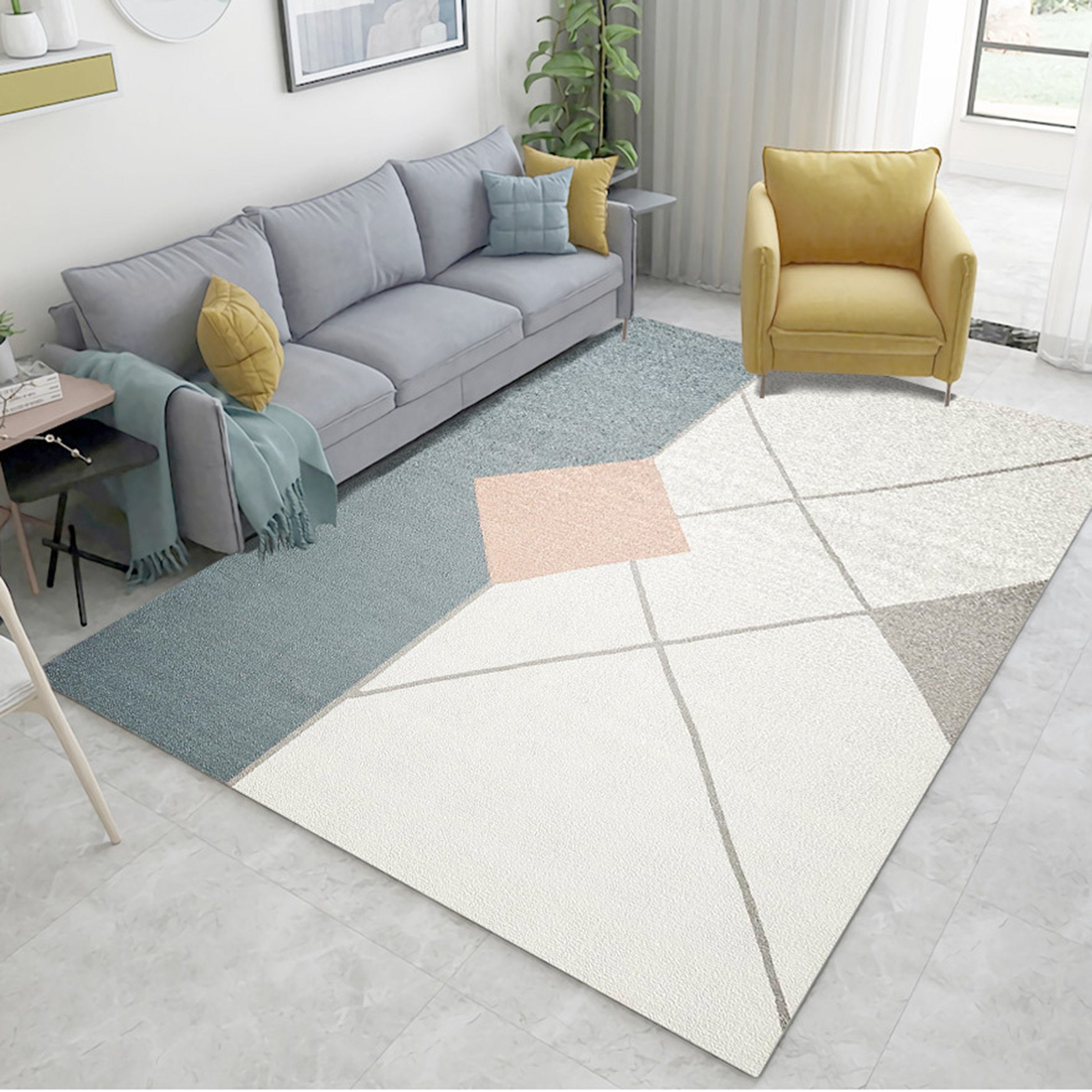 3D Color Geometry WG190 Non Slip Rug Mat Mat AJ Creativity Home