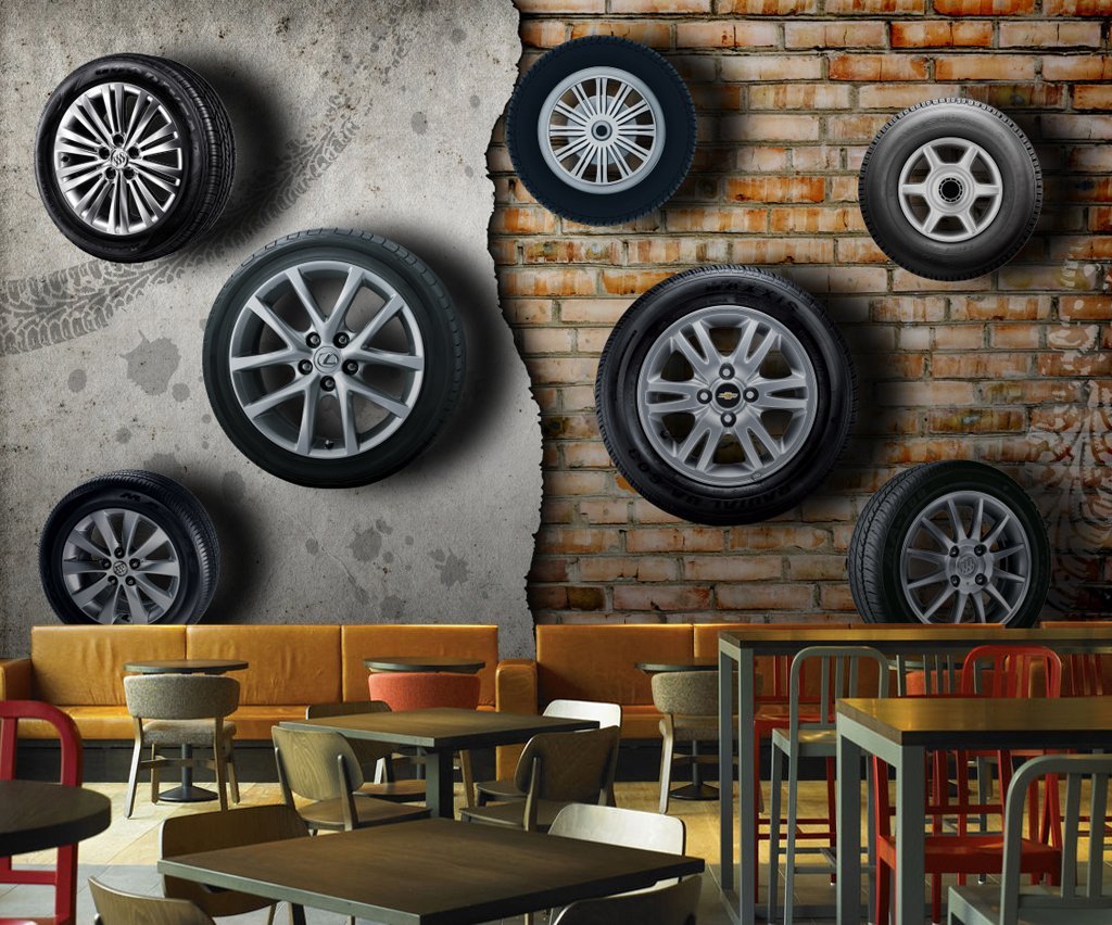 3D Car Tire 681 Wall Murals Wallpaper AJ Wallpaper 2