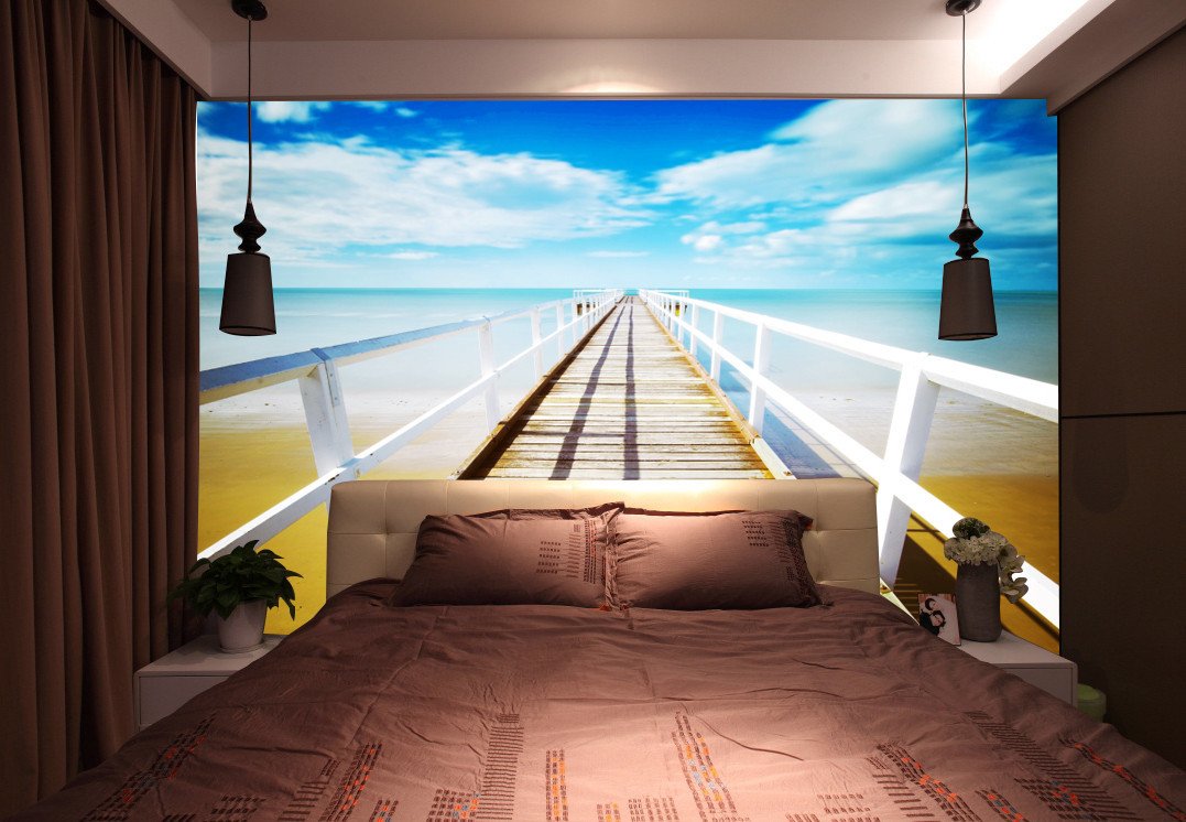 Beach Wooden Bridge Wallpaper AJ Wallpaper