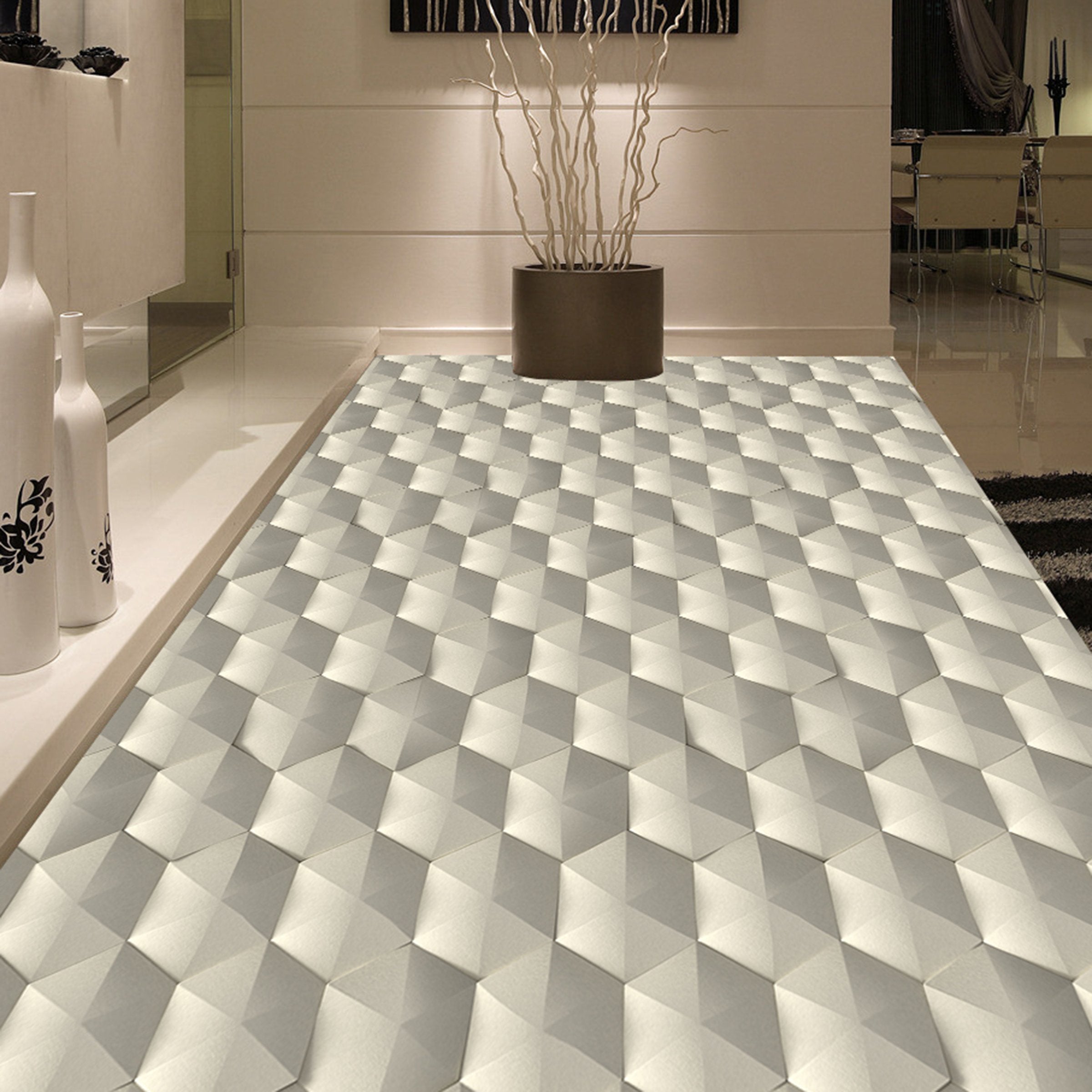 3D Geometric Patterns WG056 Floor Mural Wallpaper AJ Wallpaper 2