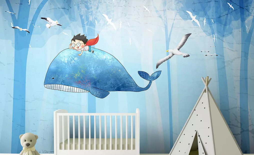 3D Whale Boy 189 Wallpaper AJ Wallpaper 2