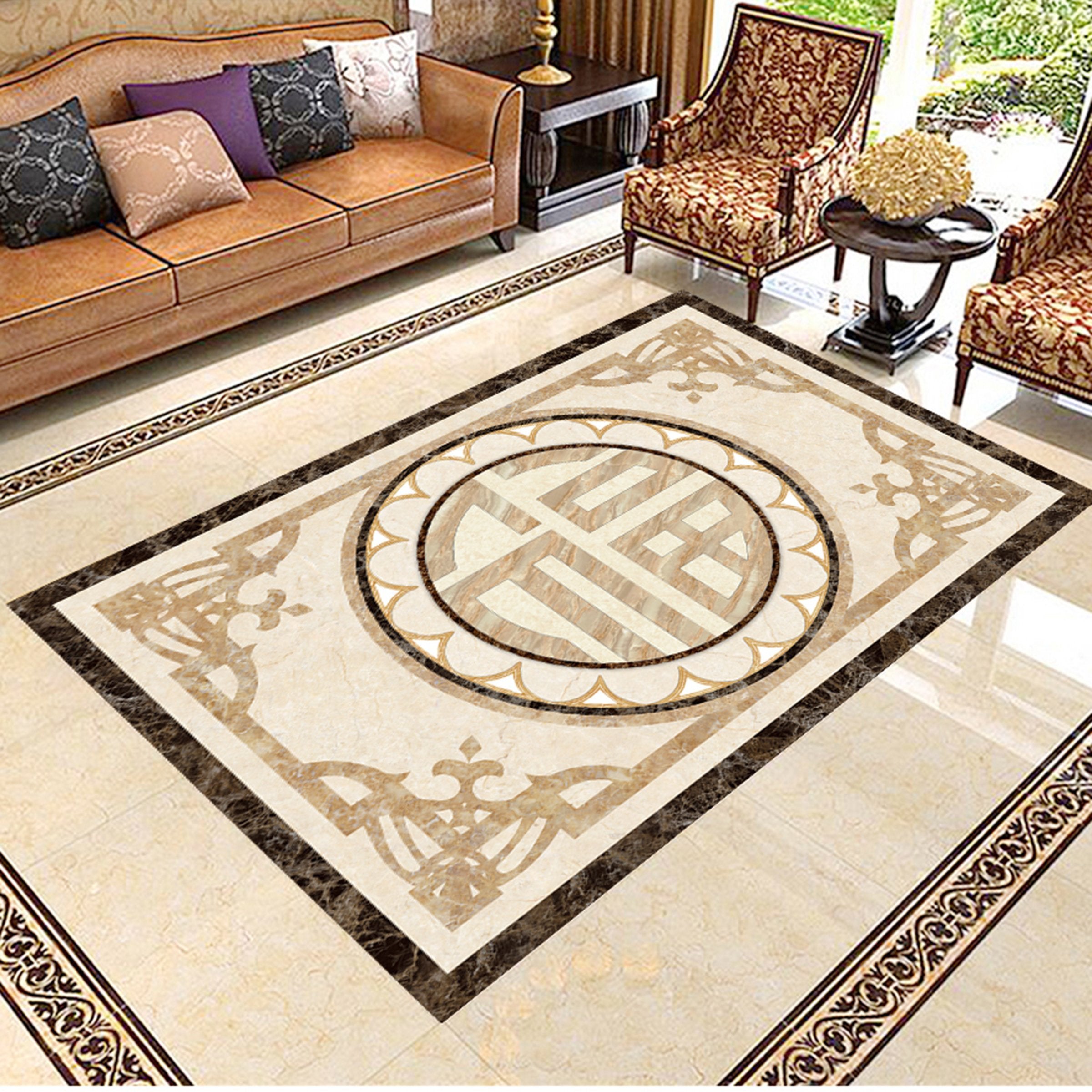 3D Round Marble Pattern WG691 Floor Mural Wallpaper AJ Wallpaper 2