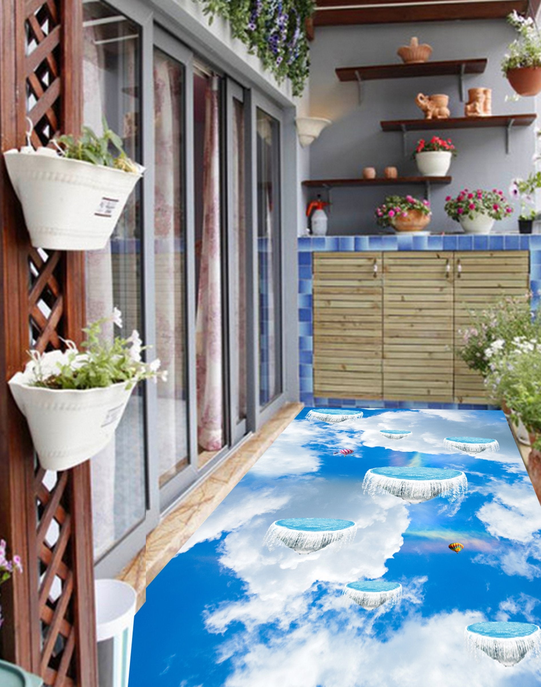 3D Mountain Cloud WG079 Floor Mural Wallpaper AJ Wallpaper 2