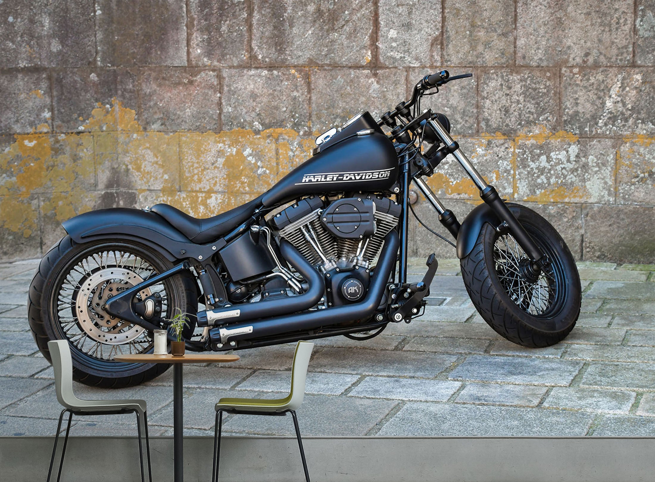 3D Motorcycle Black 131 Vehicle Wall Murals