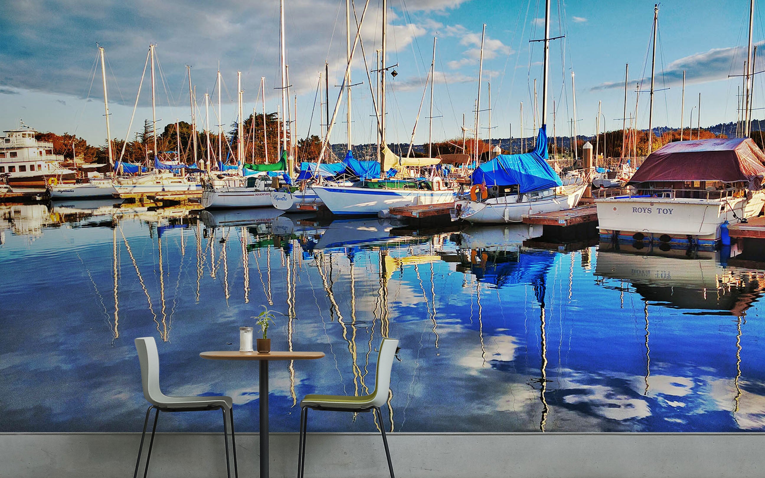 3D Sea Boat Docked 256 Vehicle Wall Murals