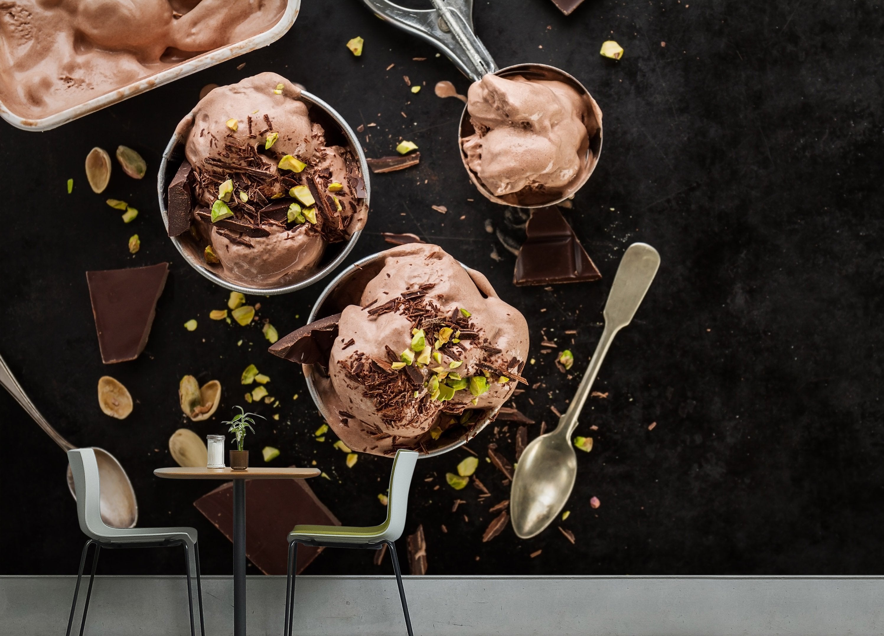 3D Glass Bowl Ice Cream 2132 Wallpaper AJ Wallpaper 2