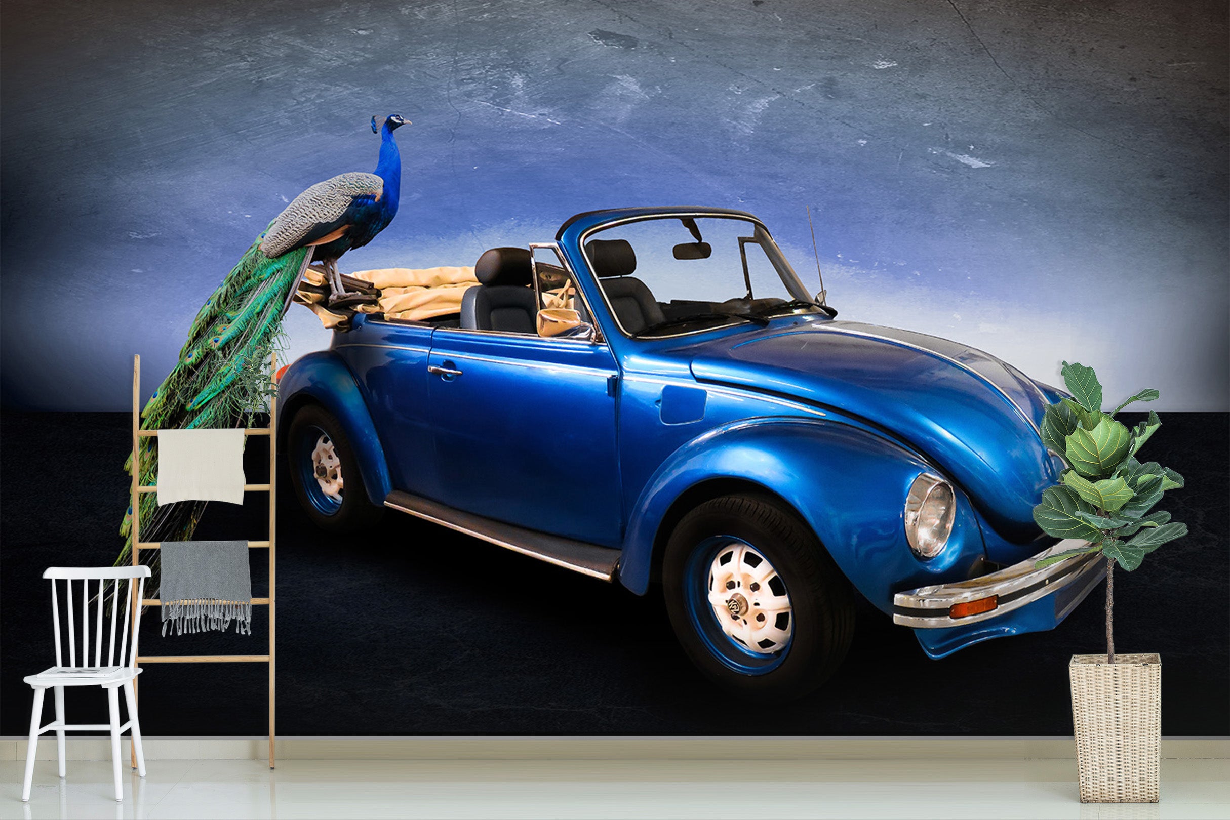 3D Traffic Peacock 196 Vehicle Wall Murals