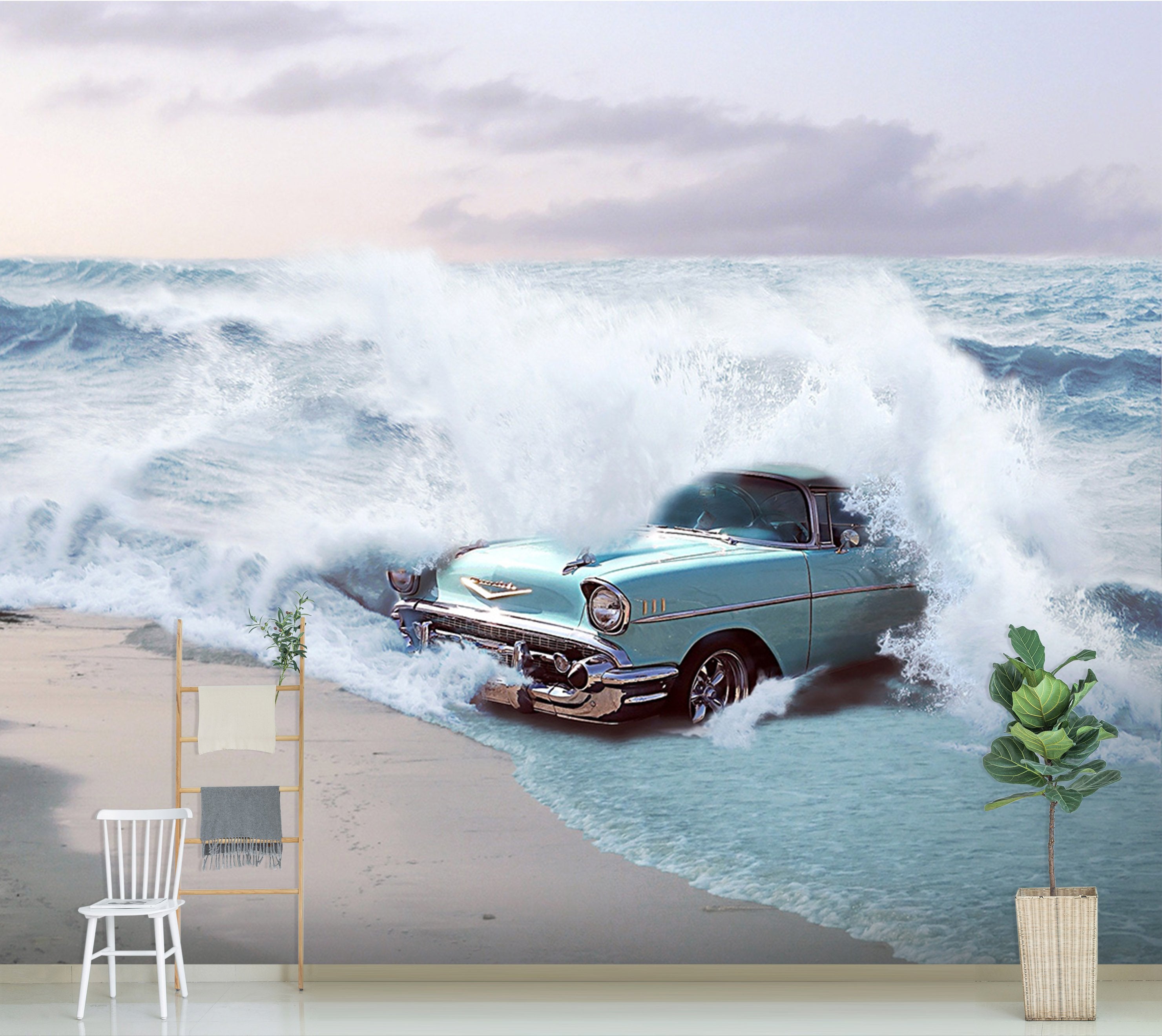 3D Sea Car 933 Vehicle Wall Murals Wallpaper AJ Wallpaper 2