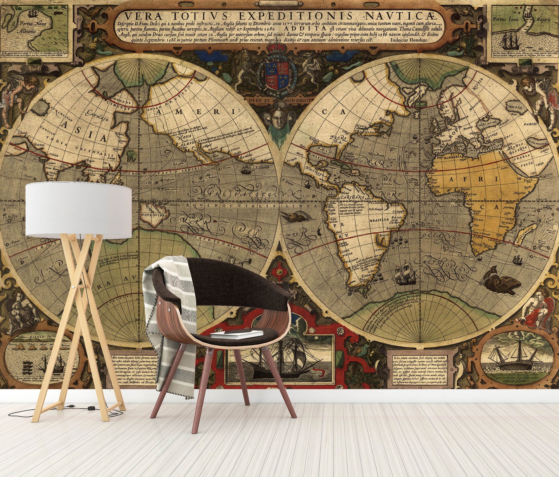 3D Around Earth 2022 World Map Wall Murals