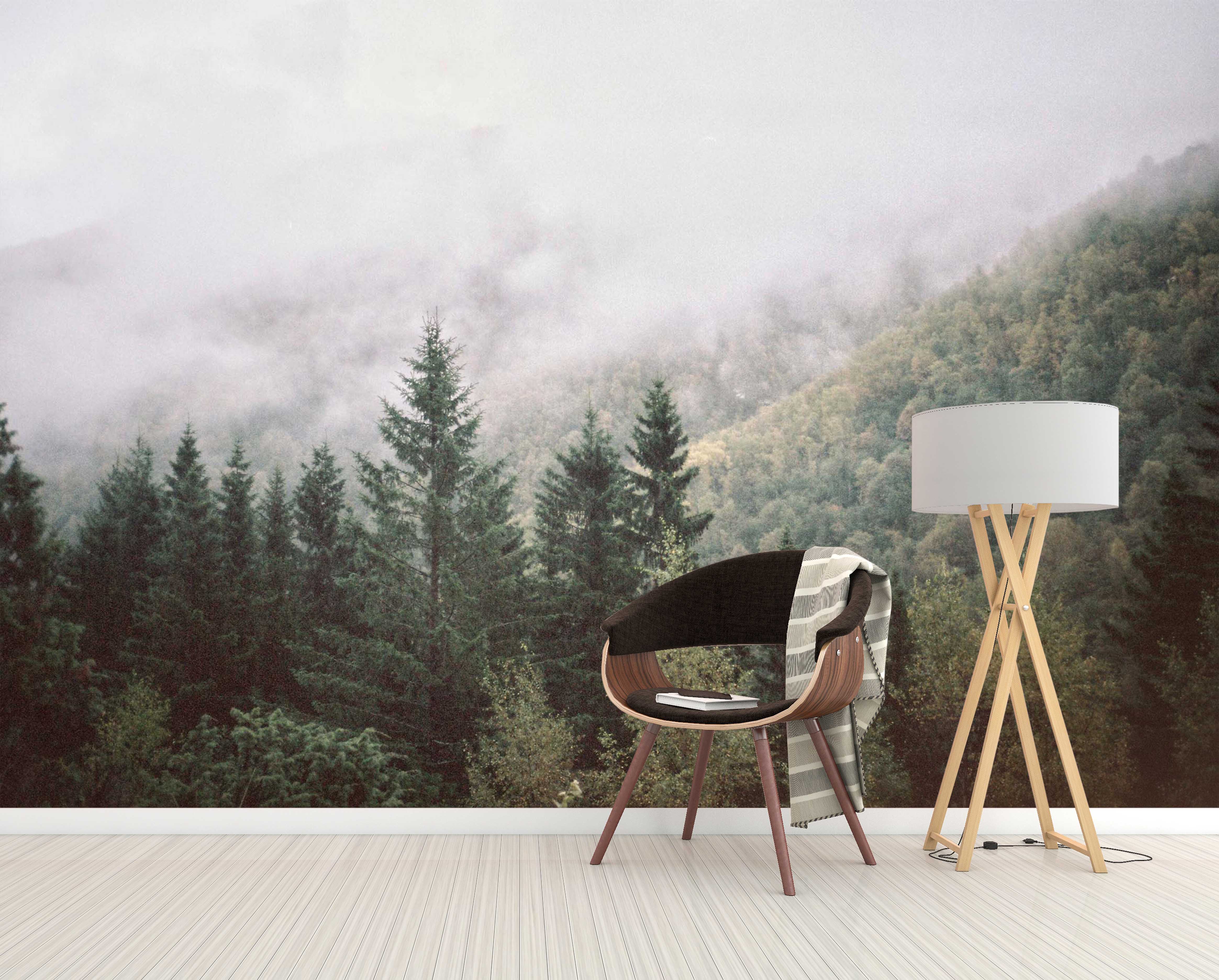 3D Morning Fog Forest 112 Wall Murals