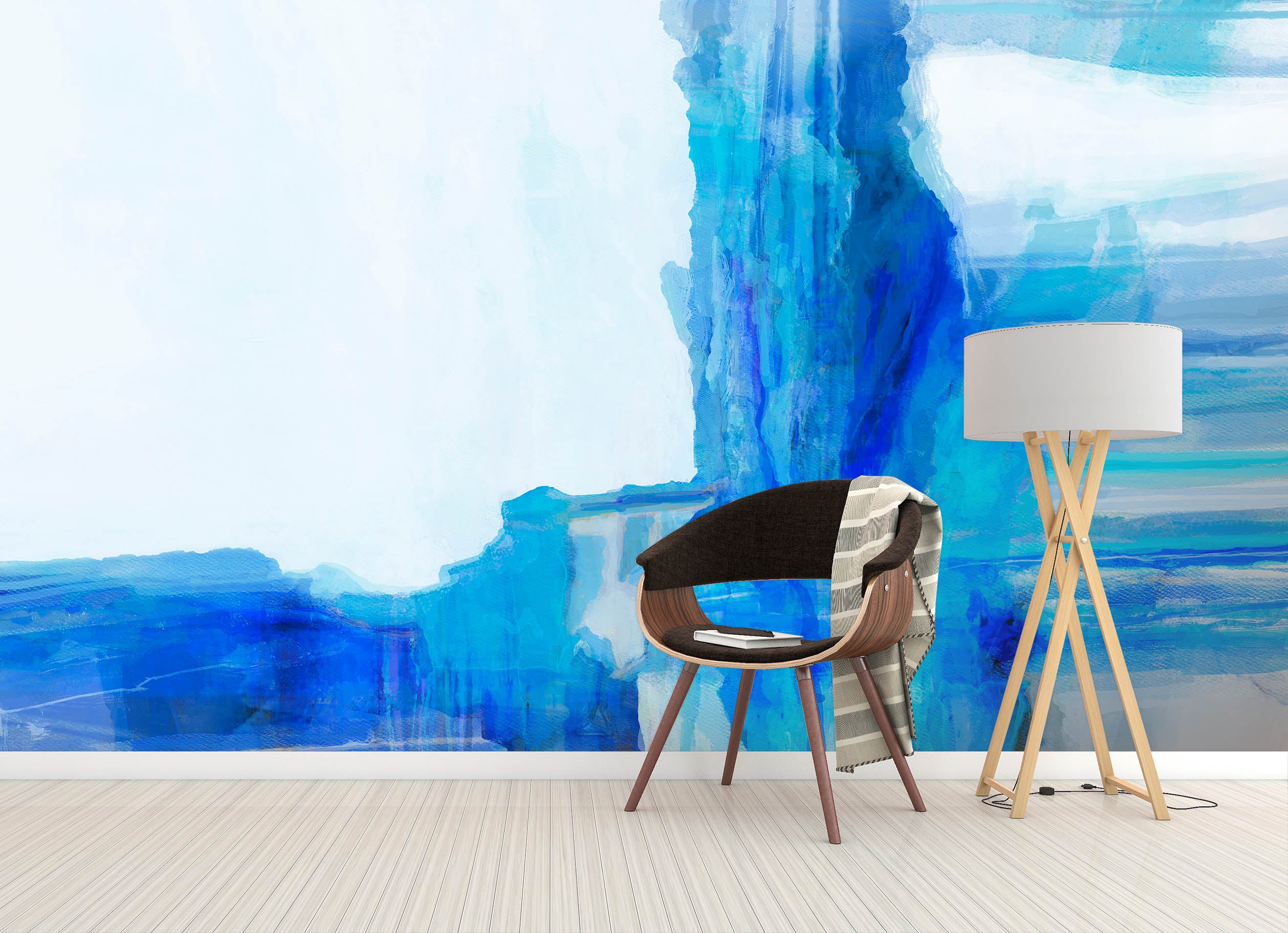 3D Blue Waterfall 1423 Michael Tienhaara Wall Mural Wall Murals