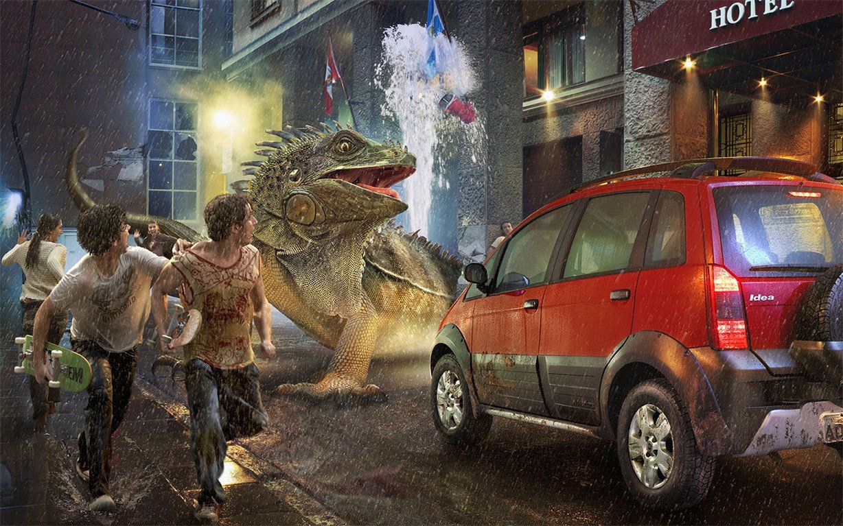 3D City Monster 241 Garage Door Mural Wallpaper AJ Wallpaper