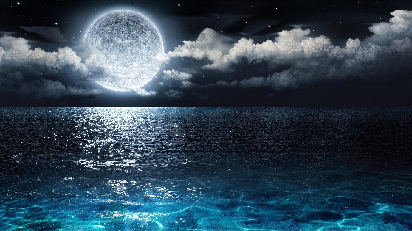 3D Sea Full Moon 237 Garage Door Mural Wallpaper AJ Wallpaper