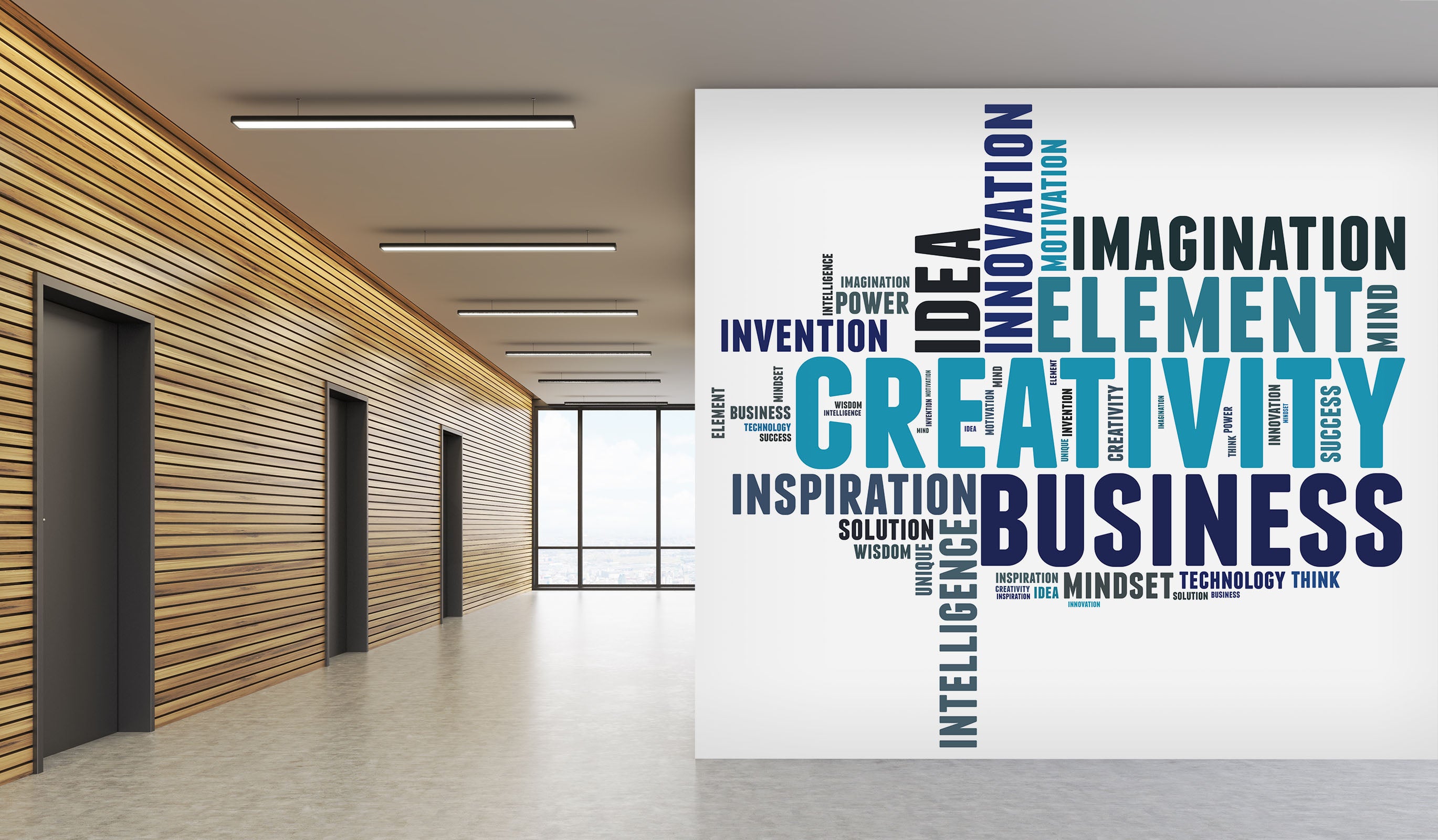 3D Blue Word Pattern 1114 Wall Murals