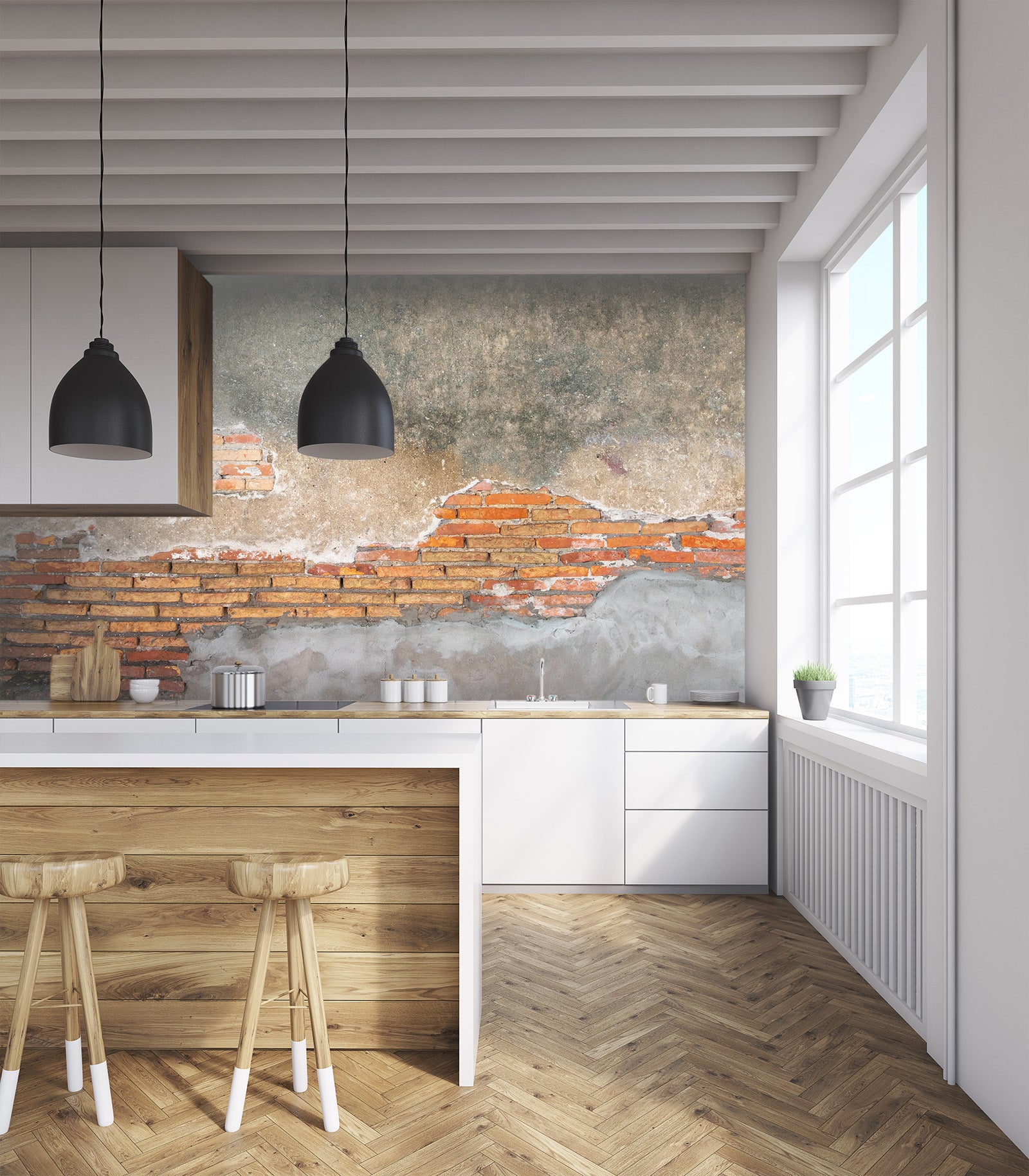 3D Concrete Brick Wall 81 Wall Murals