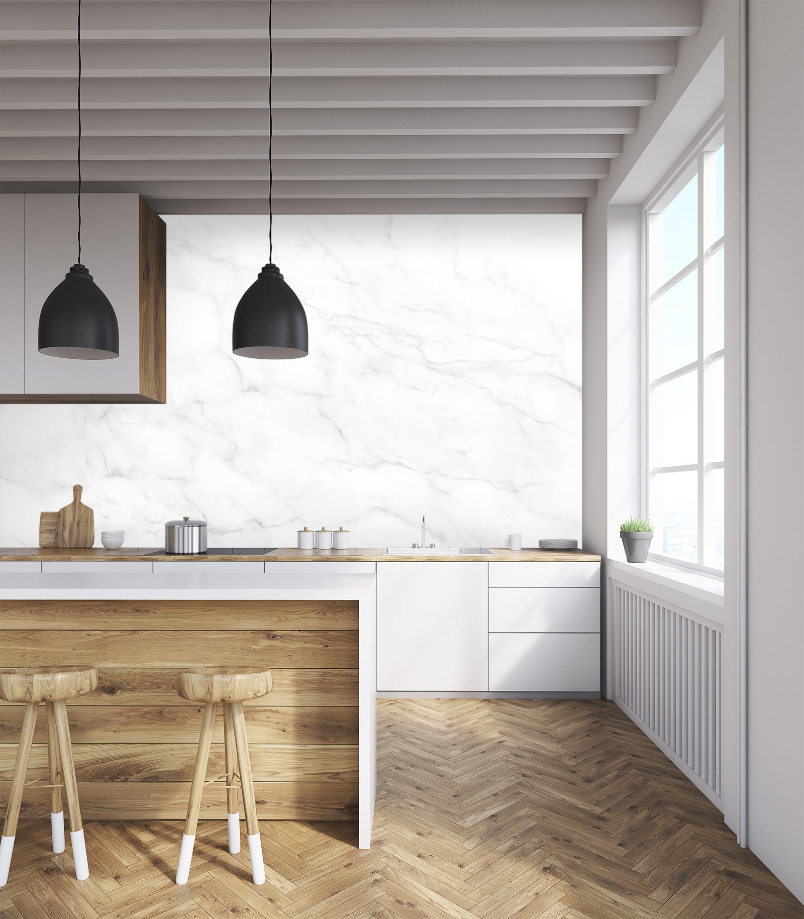 3D White Marble Pattern 1422 Wall Murals