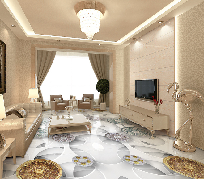 3D Delicate Pattern Floor Mural Wallpaper AJ Wallpaper 2
