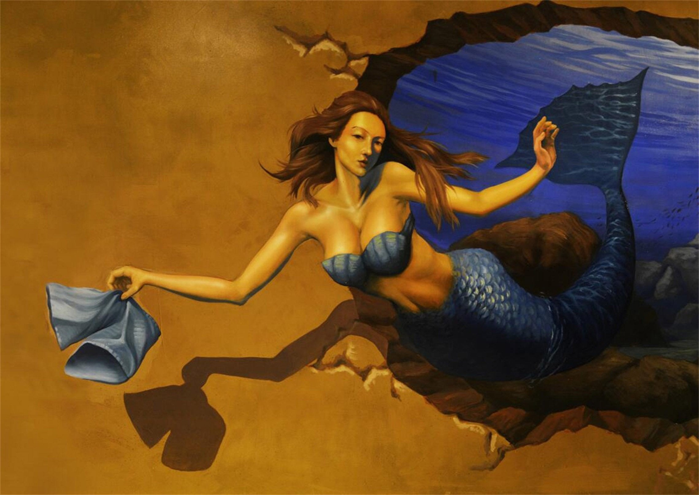 3D Elegant Mermaid 403 Garage Door Mural Wallpaper AJ Wallpaper