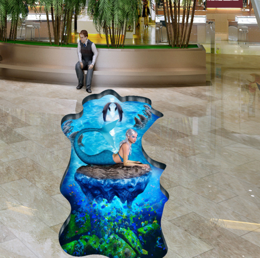 3D Mermaid 158 Floor Mural Wallpaper AJ Wallpaper 2