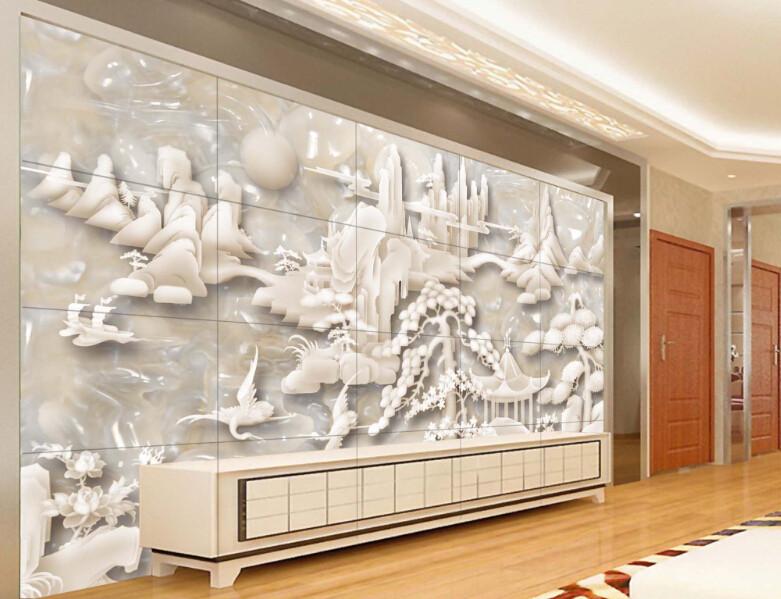 3D Jade Circle Mountain Wallpaper AJ Wallpaper 1