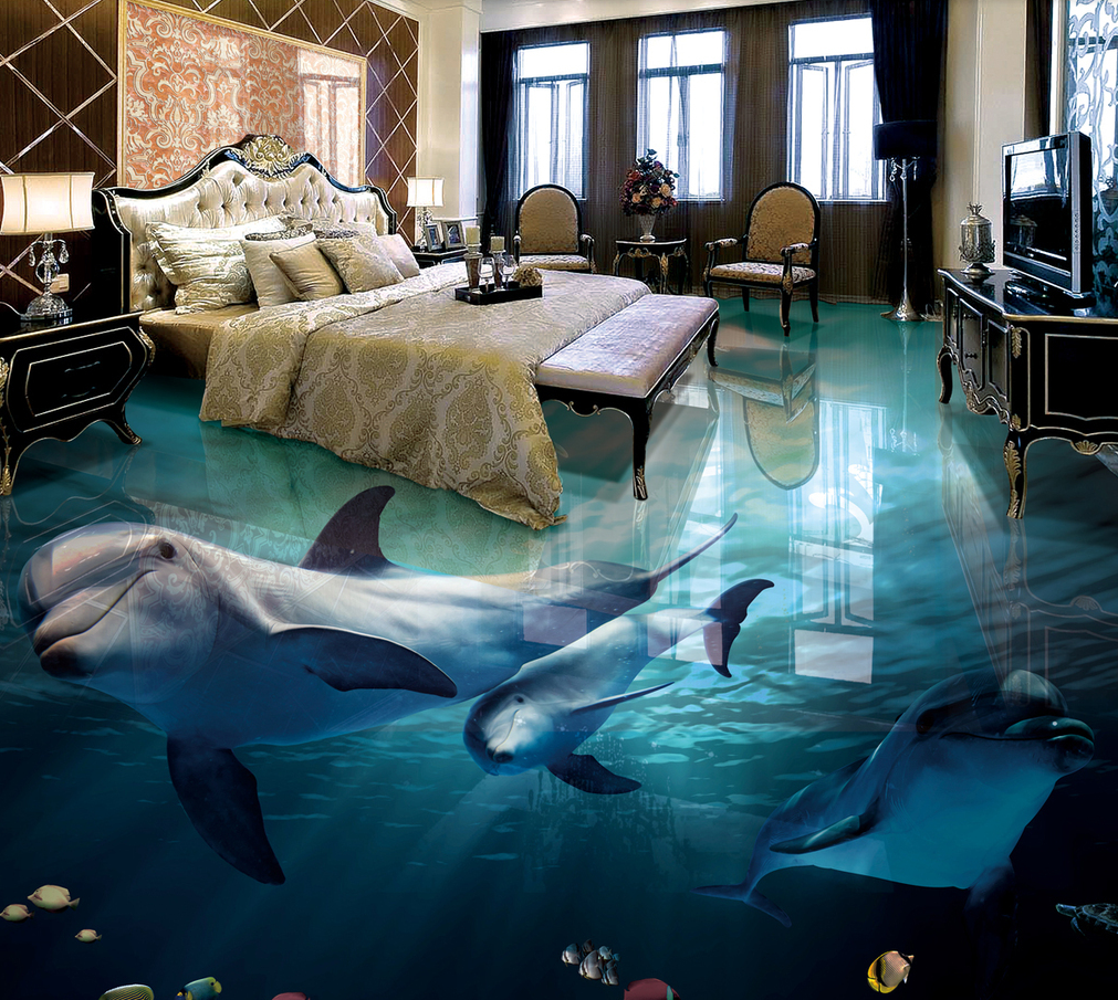 3D Ocean Puffer 578 Floor Mural Wallpaper Murals Rug & Mat Print Epoxy waterproof bath floor