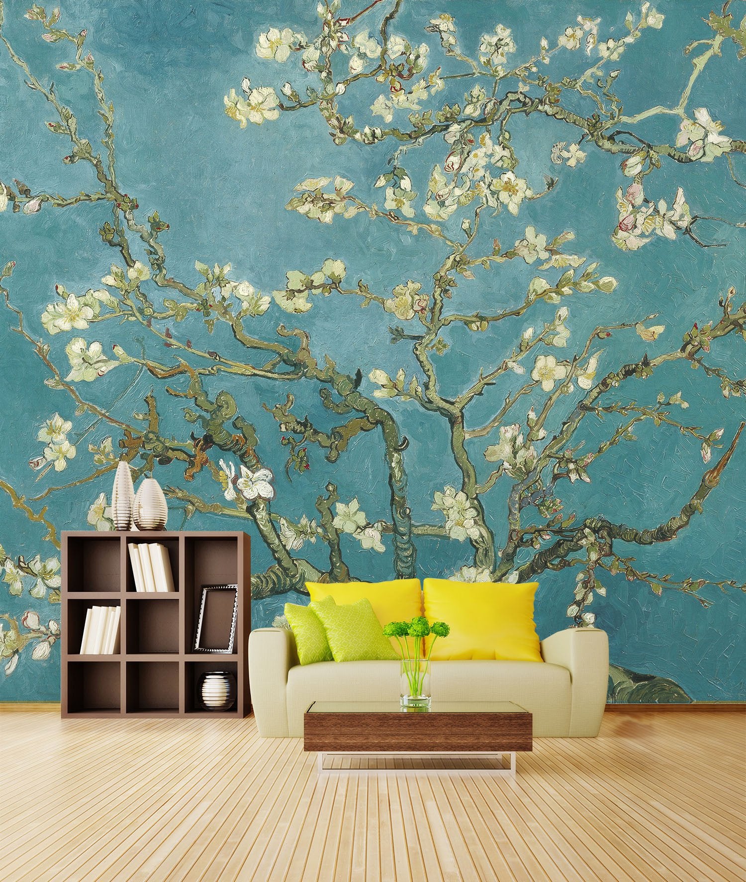 White Flowers Branches Wallpaper AJ Wallpaper