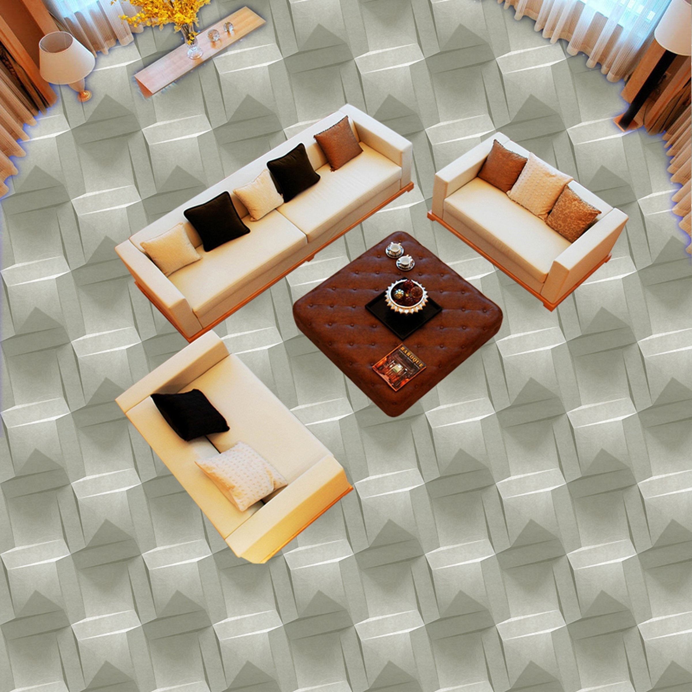 3D Geometric Patterns WG055 Floor Mural Wallpaper AJ Wallpaper 2