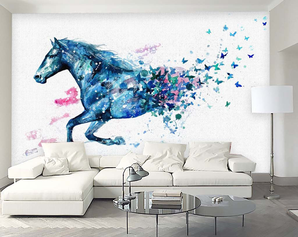 3D Blue Horse WG167 Wall Murals