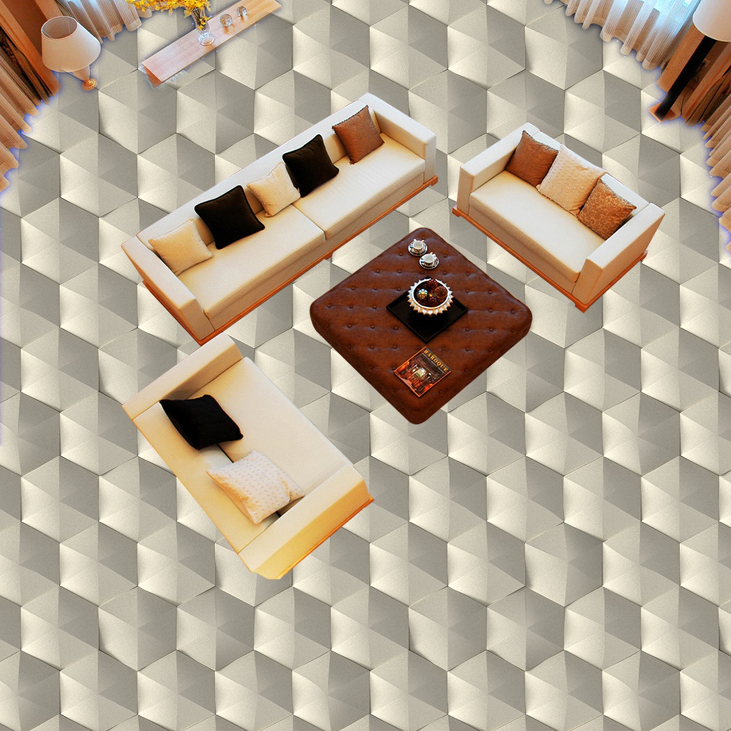 3D Geometric Patterns WG056 Floor Mural Wallpaper AJ Wallpaper 2